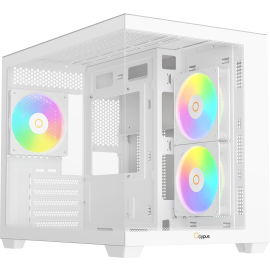 Корпус Ocypus Gamma C54 WH ARGB, Mini-Tower, белый, 3 x 120 мм