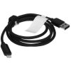 Кабель Rexant USB-A - Lightning для Apple, 2,4А, 1м, в черной нейлоновой оплетке, c LED дисплеем