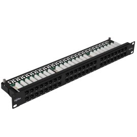 Патч-панель высокой плотности 19', 48хRJ-45, UTP, Cat.5e, 1U