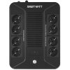 Источник бесперебойного питания SMARTWATT UPS SAFE PRO 800, 800/480 ВА/Вт, напольный/настенный, линейно-интерактивный, LED индикация, Shuko CEE7/4 - 8 шт. (4 шт. с резервным питанием, 4 шт. - сетевой фильтр)