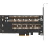 Переходник ORIENT C301E PCI-Ex4->NGFF (M.2) M-key PCI-E SSD + SATA->NGFF (M.2) B-key SSD, тип 2230/2242/2260/2280/22110, SATA кабель и 2 планки крепления в комплекте (31129)