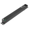 Блок розеток горизонтальный ExeGate ServerPro PDU-19H001 Al-10С13-C14-SW, 1U, Алюминий, 10 IEC 320 C13, С14, выкл. с подсветкой, черный