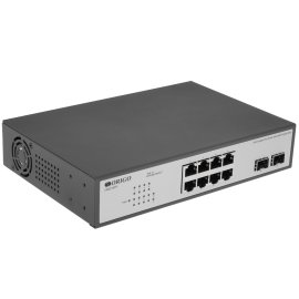 Блок евророзеток для 19" шкафов, Cabeus PDU-8P горизонтальный, 8 розеток, 10 A, выключатель, гнездо под шнур, алюминиевый корпус