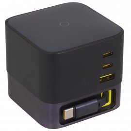 Сетевое зарядное устройство Baseus EnerCore CJ11 Fast Charger with Retractable Cable 3C 67W EU Cosmic Black, E0121E00
