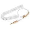 Кабель Cablexpert аудио 90˚ спиральный CCAB-02-35MMLC-1.8MW. 3.5 Jack (M)/3.5 Jack (M), белый, 1.8м, блистер
