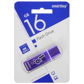 Флешка USB Smartbuy Glossy series Dark Blue (SB16GbGS-DB), 16Gb, USB 3.0, R/W 75/30, синий