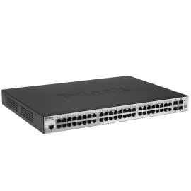 Коммутатор управляемый 2 уровня D-Link DGS-1210-52MPP/ME/B3A PROJ с 48 портами 10/100/1000Base-T и 4 портами 1000Base-X SFP (48 портов с поддержкой PoE 802.3af/802.3at (30 Вт), PoE-бюджет 740 Вт)