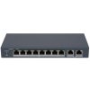 Сетевой неуправляемый коммутатор DS-S1008P - 8 RJ45 100M PoE, 2 порта с высоким приоритетом; 2 Uplink порта Gigabit