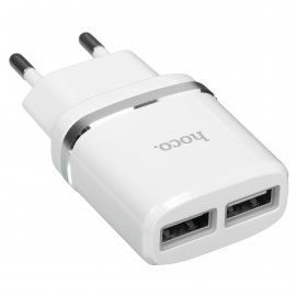 Сетевое зарядное устройство C12 Smart dual USB charger, белый