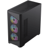 Компьютерный корпус mATX, без блока питания Gamemax Destroyer TGb mATX case, black, w/o psu, w/1xUSB3.0+2xUSB2.0, Combo Audio, w/3x12cm ARGb front fan (1xFN-12A-M6I, 2xFN-12A-S6I), w/1x12cm ARGb rear fan (FN