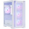 Компьютерный корпус Powercase ByteFlow Micro White, Tempered Glass, 4х 120мм ARGb fans, ARGb HUB, белый, mATX (CAMBFW-A4)