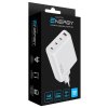 Сетевое зарядное устройство Qumo Energy (Charger 0026) 2.1A, встроенный кабель Lightning 8 Pin, белый