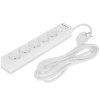 Удлинитель с сетевым фильтром Defender DFS 133, белый, 5 розеток, 3 м.