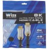 Кабель HDMI Wize WAVC-HDMI8K-5M 5 м, v.2.1, KLock, 19M/19M, 8K/120Hz/60Hz, 4K/144Hz/120Hz 4:4:4, eARC, HDCP 2.3/EDID/ HEC/CEC/ DDC, 26 AWG, ультравысокоскоростной, позол.разъемы, 24 карат, черный, пакет