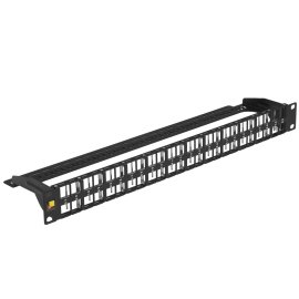 Патч-панель телефонная 19", 1U 25 port ExeGate разъем RJ-12 6P4C, RoHS, черный