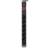 Блок розеток горизонтальный ExeGate ServerPro PDU-19H609 Al-6S-C14-2, 19", 1U, Алюминий, 6 Schuko, кабель с вилкой C14 VDE-250V-10A-3*1.0мм2, 2 метра, выкл. с подсветкой, SPD1, черный