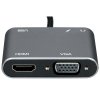 Адаптер USB Type-Cm-->VGA, HDMI 4k*30Hz, USB3.0, PD, Audio,iOpen (Aopen/Qust/VCOM)