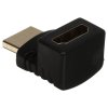 Переходник GoPower HDMI (m)-HDMI (f) угловой 4K 60Hz черный в пакете (1/500)