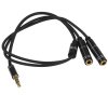 Кабель аудио Cablexpert CCAB-02-35MYHM-0.2MB. 3.5 Jack 4pin(M)/2х 3.5 Jack(F) наушники и микрофон, черный, 0.2м, блистер