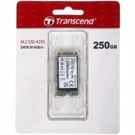 Накопитель SSD M.2 Transcend 250Gb MTS425 TS250GMTS425S (SATA3, up to 500/330MBs, 3D NAND, 90TBW, 22x42мм)
