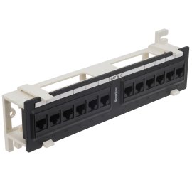 Монтажное оборудование Hyperline PPW-12-8P8C-C5e Патч-панель настенная, 12 портов RJ-45(8P8C), категория 5е, с подставкой