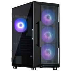 Компьютерный корпус ZALMAN Z10 PLUS, ATX, черный, WINDOW, 2x3.5", 2x2.5", 2xUSB 3.0, 1xUSB 3.1 Type-C, FRONT 3x140мм ARGb, REAR 1x120мм ARGb