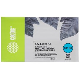 Картридж струйный Cactus CS-L0R16A (981BK) черный (465 мл) для HP PageWide Enterprise Color 556dn/556xh/Flow MFP586z