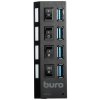 Разветвитель USB 3.0 Buro BU-HUB4-U3.0-S 4порт. черный