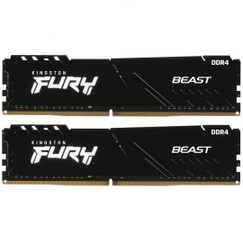 Оперативная память (Комплект) Kingston 64Gb DDR5 6000 DIMM CL30 FURY Beast Black XMP Non-ECC Unbuffered DIMM (Kit of 2) 2RX8 30-36-36 1.4V 288-pin 16Gbit