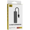 Baseus UltraJoy Series 4-Port HUB Lite 15cm Space Grey USB-A to USB 3.0*4+USB-C 5V, B0005280B811-10