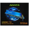 Накопитель SSD ADATA LEGEND 710, 512Gb, PCIe 3.0 x4, M.2 2280, NVMe, R/W 2400/1600, с радиатором