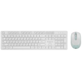 Комплект клавиатура + мышь Оклик S265W клав:голубой мышь:голубой USB беспроводная Bluetooth/Радио Multimedia (1938927)