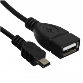 Кабель Rexant (18-1181) USB кабель OTG mini USB на USB шнур 0.15M черный