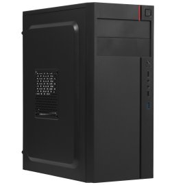 Компьютерный корпус Minitower ExeGate mEVO-9302-RGb-500W-12 (mATX, БП 500NPX с вент. 12см, 2*USB+1*USB 3.0, HD аудио, черный с RGb подсветкой)