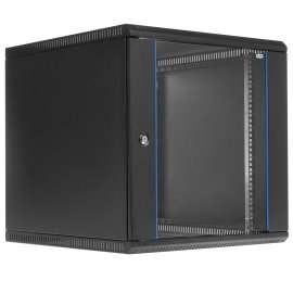 Шкаф телеком. настенный разборный 12U (600х650) дверь стекло,цвет черный (ШРН-Э-12.650-9005) (1коробка)