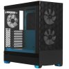 Компьютерный корпус без блока питания Fractal Design Pop Air RGb Cyan Core TG Clear Tint, Midi-Tower, 3x120мм RGb, 2xUSB-A 3.2 ATX, mATX, mITX черный/циан