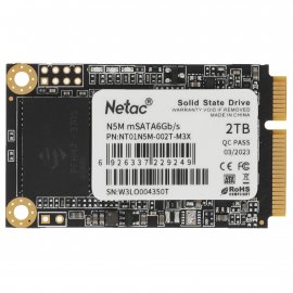 Накопитель SSD Netac N5M, 2048GB, mSATA, R/W 545/500