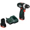 Дрель-шуруповерт аккумуляторная Metabo PowerMaxx BS 600984000, Аккумуляторный, 10,8В, 2 АКБ