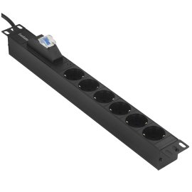 Блок розеток горизонтальный ExeGate ServerPro PDU-19H005 Al-10C13-EU3, 19", 1U, Алюминий, 10 IEC 320 C13, кабель с евровилкой VDE-250V-16A-3*1.5мм2, 3 метра, черный