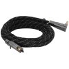 Кабель HDMI Wize WAVC-HDMIRA-3M 3 м., v.2.0b, 19M/19M, 4K/60 Hz 4:4:4, 26 AWG, HDCP 1.4, HDCP 2.2, Ethernet, позол.угловой разъем, экран, черный, пакет