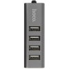 Переходник разветвитель Hoco HB1 USB - 4USB (USB 2.0 - 480 Мбит/с), 0.8 м, серый