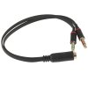 Кабель аудио Cablexpert CCAB-02-35F2M-0.2MB. 3.5 Jack 4pin(F)/2х 3.5 Jack(M) наушники и микрофон, черный, 0.2м, блистер