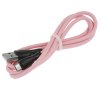 Кабель PERFEO USB A вилка - Micro USB вилка, 2.4A, розовый, силикон, длина 1 м., SILICON (U4025)