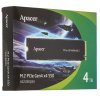 Накопитель SSD Apacer AS2280Q4X, 4Tb, PCIe 4.0 x4, M.2 2280, NVMe 1.4, R/W 5000/4400, с радиатором
