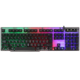 Клавиатура проводная игровая Defender Novis GK-318 RU,бел/гол,80кн+FN,радуж,1.5м