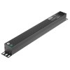 Блок розеток горизонтальный ExeGate ServerPro PDU-19H901 Al-9S-C14, 19", 1U, Алюминий, 9 Schuko, С14, черный