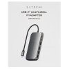 USB-хаб Satechi 6-in-1 USB-C Slim Multiport Adapter (Type-C, HDMI, 2x Type-A, SD, microSD), до 75 Вт, Черный Док-станция ST-P6SK