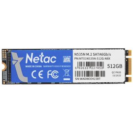 Накопитель SSD Netac N535N, 512Gb, M.2 2280, SATA-III, R/W 540/490