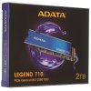 Накопитель SSD ADATA LEGEND 710, 2Tb, PCIe 3.0 x4, M.2 2280, NVMe, R/W 2400/1800, с радиатором