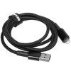 Кабель Rexant USB-A - Lightning для Apple, 2,4А, 1м, в черной нейлоновой оплетке, со световой индикацией